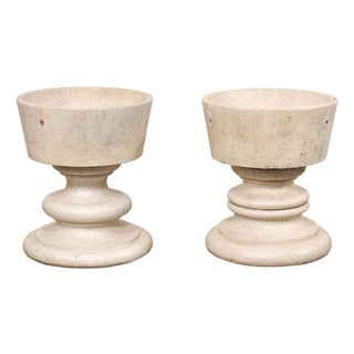 Mid 20th Century Pair of Large Pedestal Garden Planters For Sale