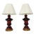 1960s Red Black & Gilt Ceramic Table Lamps, American Modern - a Pair For Sale