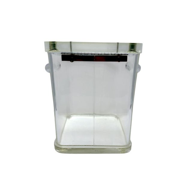 Mid 20th Century Mid 20th Century Wilardy Clear Lucite Ice Bucket With Hinged Lid and Chrome Accents For Sale - Image 5 of 9