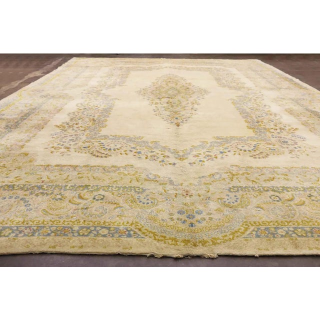 Early 20th Century Regencycore Antique Persian Kerman Rug - 11'05 X 18'07 For Sale - Image 9 of 10