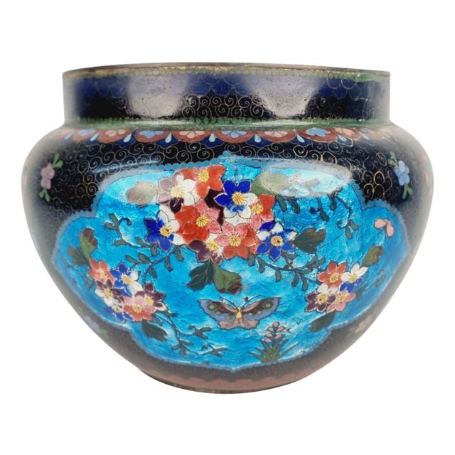 Enamelled Japanese Clay Pot For Sale