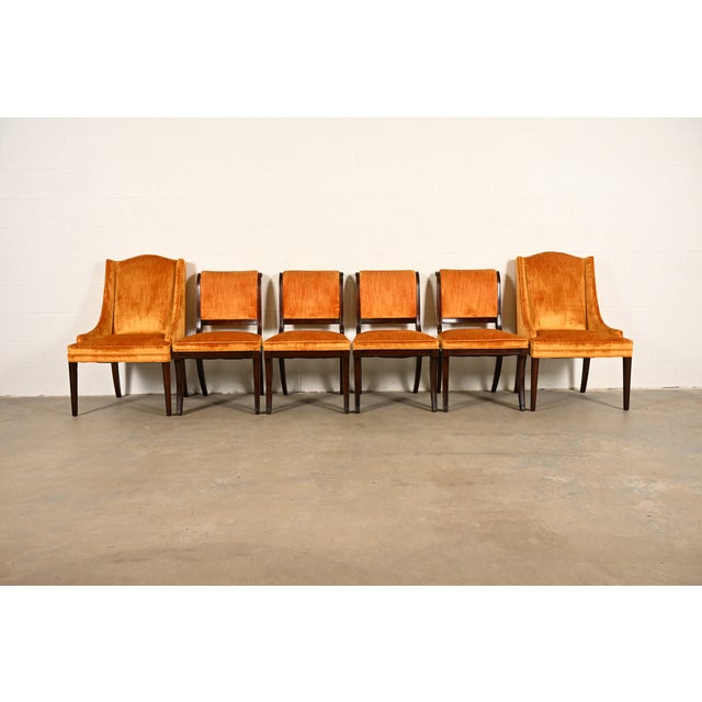 English Kittinger Regency Carved Mahogany Dining Chairs, Set of Six For Sale - Image 3 of 16