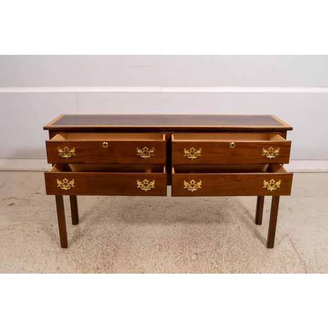Chippendale 1990s Madison Square 4 Drawer Mahogany Server Commode For Sale - Image 3 of 16