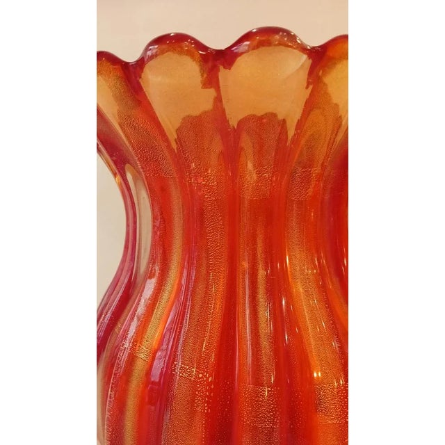 Orange Glass Vase by Archimede Seguso, Italy, 1970s For Sale - Image 3 of 10
