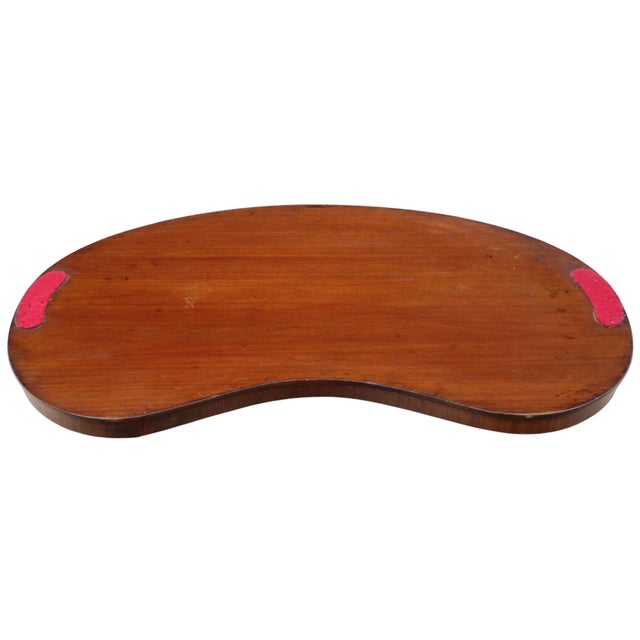 Brown Antique Inlaid Mahogany Kidney-Shaped Serving Tray, 1800s For Sale - Image 8 of 9