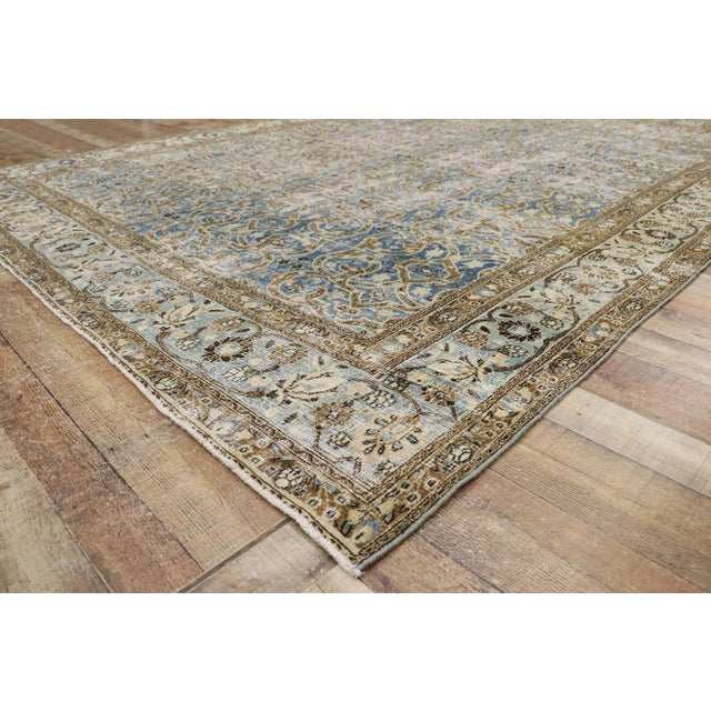 Antique Persian Mashhad Rug - 08'09 X 12'00 For Sale In Dallas - Image 6 of 9