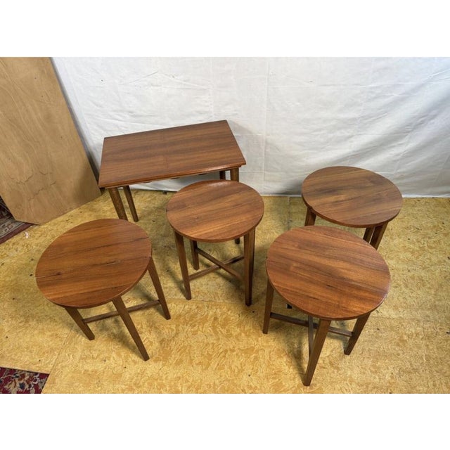 Mid-Century Danish Teak Nesting Tables by Poul Hundevad, 1960s, Set of 5 For Sale - Image 6 of 7