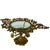 This is a mid-century centerpiece designed in the Art Nouveau revival style, featuring cast brass metalwork and a hand-...