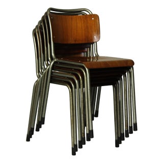 Model 106 Chairs by W. H. Gispen for Delft, 1950s, Set of 6 For Sale