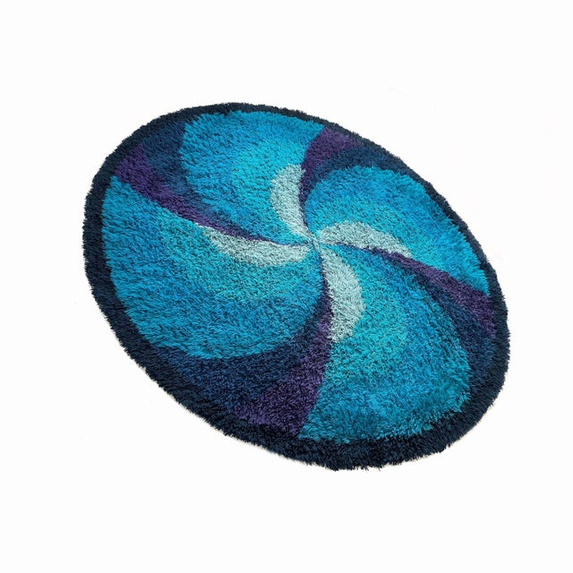 Mid-Century Modern Extra Large Scandinavian High Pile Rya Rug from Ege Taepper, 1970s For Sale - Image 3 of 18