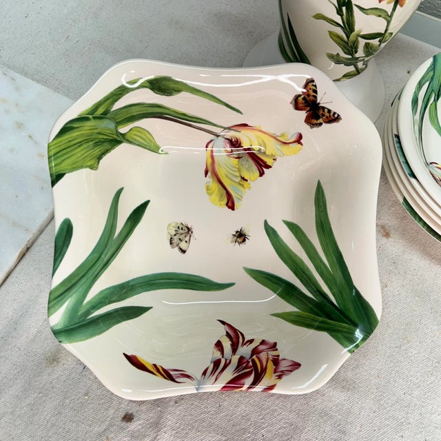 Spode England Floral Haven Serving Bowl, Salad Bowls(6), and Pitcher