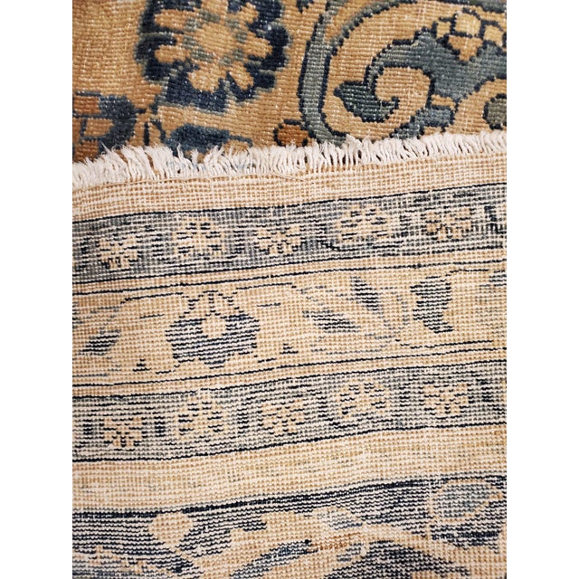 Antique Mashad Persian Carpet, Fine weave, Softs Blues, Beige, Soft Taupe For Sale - Image 4 of 18