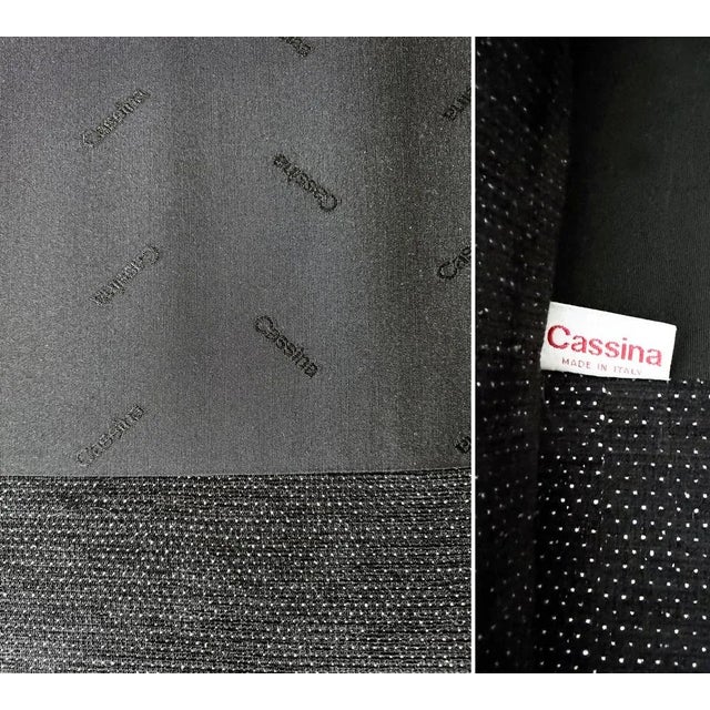 Postmodern Italian Black Two-Seater Loveseat Sofa by Vico Magistretti for Cassina, 1980s For Sale - Image 3 of 13