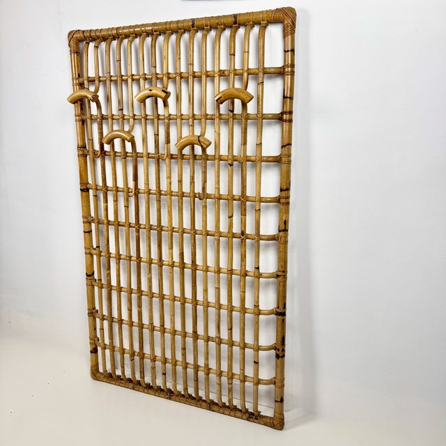 Mid-Century Italian Bamboo Wall Coat Rack, 1960s For Sale - Image 10 of 10