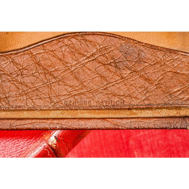 Gold Amazing Quality Luxury Antique Ostrich Leather Wallet With 14k Gold Plaque Monogram SJS Credit Card Holder Money Cash Business Card Case For Sale - Image 8 of 9