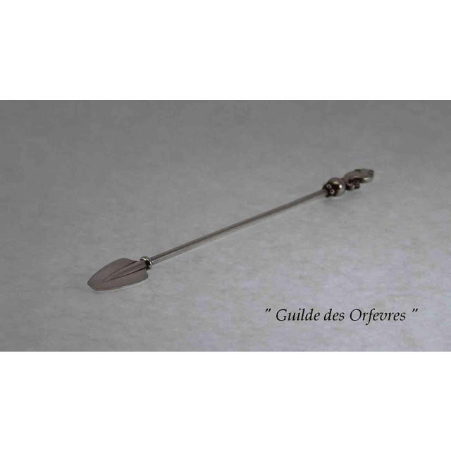 1960s 1960s Georg Jensen Sterling Silver Champagne Whisk For Sale - Image 5 of 12
