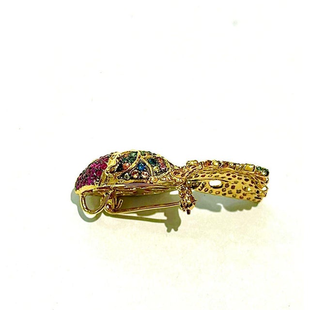Early 21st Century Bochic "Orient" Ruby, Emerald & Sapphire Brooch or Pendent Set In 18K Gold & Silver For Sale - Image 5 of 10