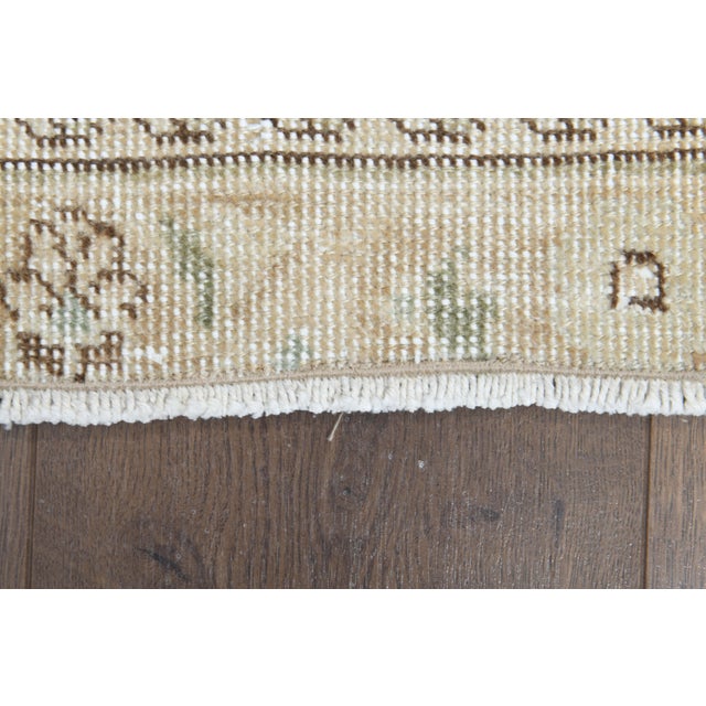 Boho Chic 1970s Vintage Persian Handmade Wool Cotton Beige Area Rug For Sale - Image 3 of 11