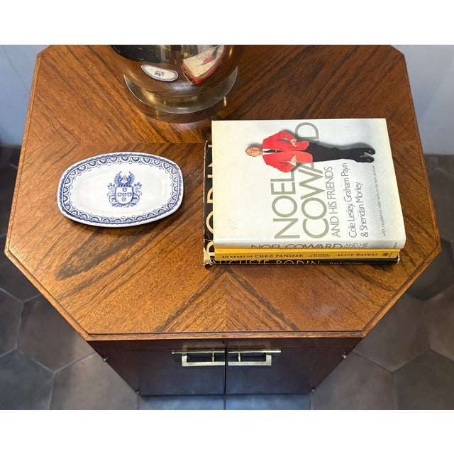 Mid Twentieth Century Attributed to Founders Furniture Mozambique Octagonal End Table With Brass Hardware For Sale - Image 13 of 15