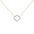 A whisper of luck and light, this open quatrefoil floats at your collarbone like a talisman, its airy outline traced with...