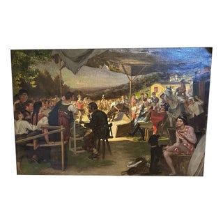 Heinrich Waldschmidt, Circus – Circus Artists and Horse, 1870, Oil Painting on Canvas For Sale
