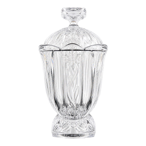 Vintage Block Crystal 24% Full Lead Crystal Lidded Urn Candy Jar