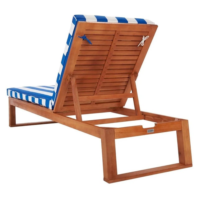 Solano Sunlounger - Natural/Royal Blue Striped For Sale - Image 12 of 12