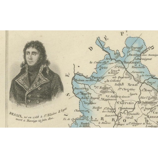 Antique Map of Puy-De-Dôme by Vuillemin, 1850 For Sale - Image 6 of 12