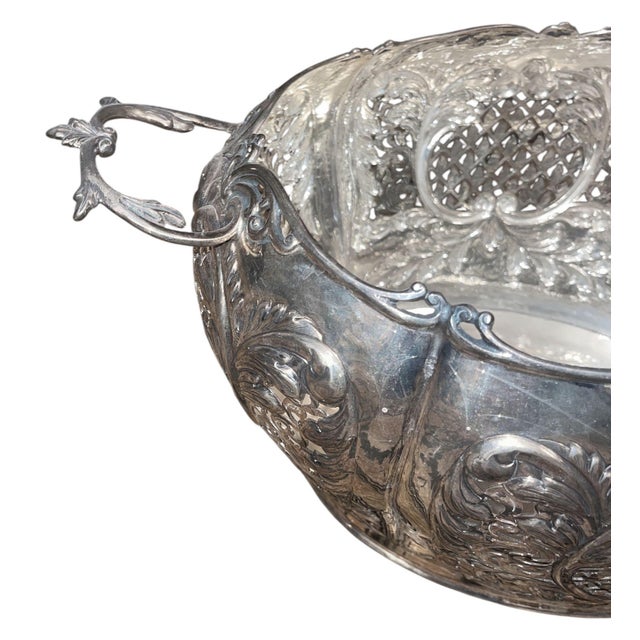 Damar 925 Sterling Silver Centerpiece Basket Bowl. Turkey, Late 20th Century. For Sale - Image 4 of 8