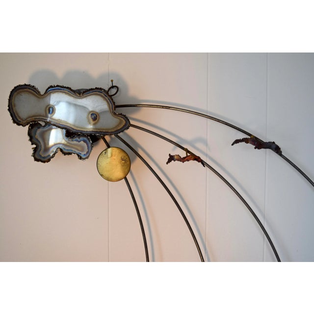 A. J. Stillman mixed metals Sailboats wall sculpture, USA, 1983 etched signature and date. All original condition...