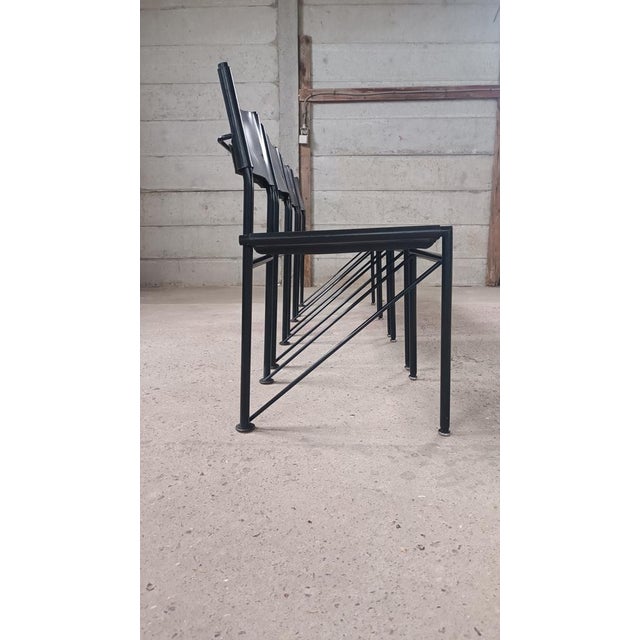 Leather Chairs by Arnold Merckx for Metaform, 1980s, Set of 4 For Sale - Image 4 of 14