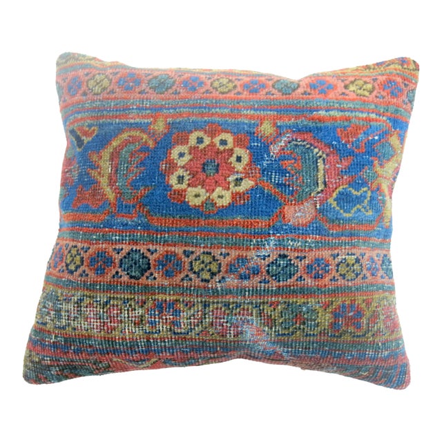 Antique Mahal Rug Pillow For Sale