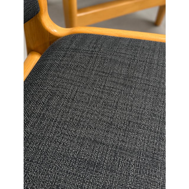 Danish Mid Century Modern Dining Chairs, Set of 6, Beech Wood Frames With Charcoal Upholstery, Scandinavian Modern Dining Chairs, C. 1960s For Sale - Image 11 of 11