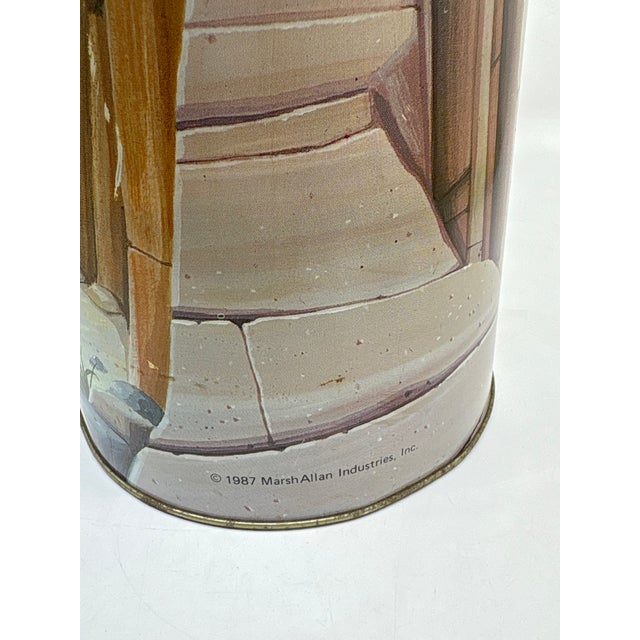 Metal 1980s Vintage Prehistoric Dinosaur / Mammoth Metal Wastebasket For Sale - Image 7 of 11