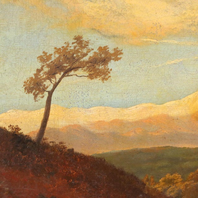 Countryside Glimpse with Figures, Oil Painting, 1800s, Framed For Sale - Image 4 of 9