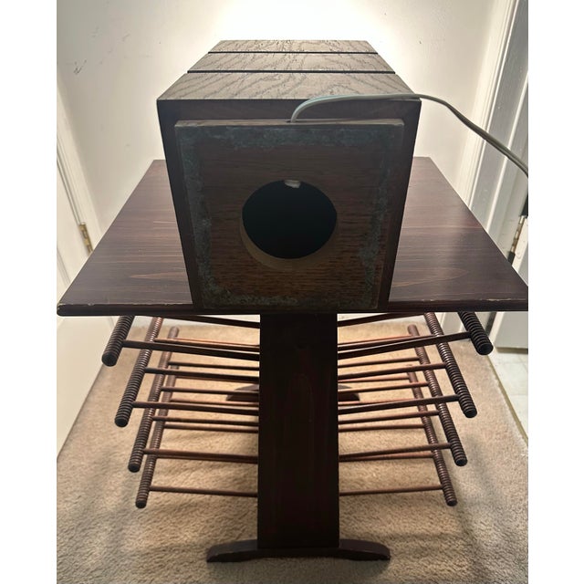 Brown Mid-Century Modern Brutalist Stacked Wood Block Table Lamp Base For Sale - Image 8 of 8
