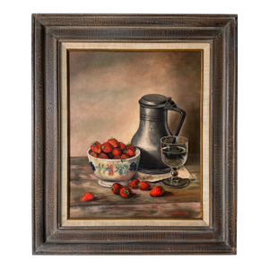 1970’s Vintage p.a. Francoeur Still Life Oil on Canvas Painting – Framed