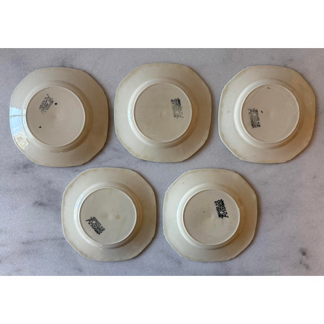 Ceramic Vintage Art Moderne Small Plates by Baker & Co - Set of 5 For Sale - Image 7 of 9