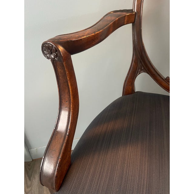 Blue Late 19th Century A Set of 8 Hepplewhite Dining Chairs, Mahogany For Sale - Image 8 of 11