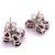 14 Karat White Gold and Garnet Earrings For Sale - Image 4 of 7