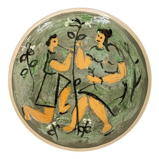 Large Expressionist Ceramic Dish by Ivy Lysdal for Kähler, Denmark, 1960s For Sale