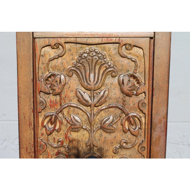 Brown Rennaisance Revival Carved Oak Tea Table & Chairs For Sale - Image 8 of 13