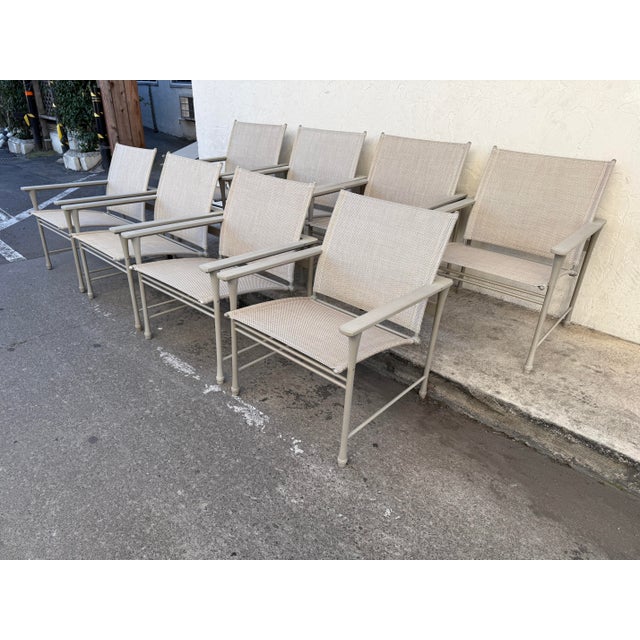 Art Nouveau Giati Designs Aprio Collection Outdoor Arm Chairs, Set of Eight For Sale - Image 3 of 12