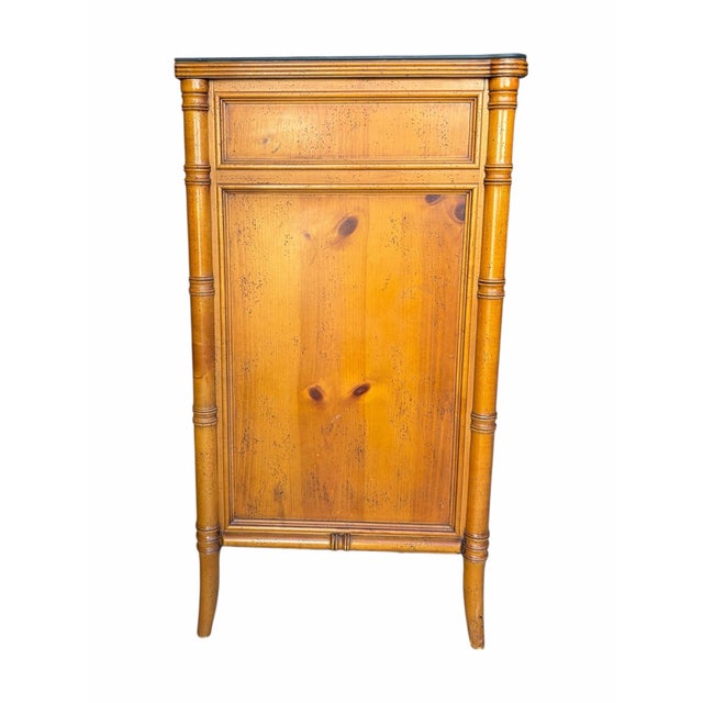 Wood 1970s Baker Furniture Faux Bamboo Pine Chinoiserie Mid Century Commodes - A Pair For Sale - Image 7 of 10