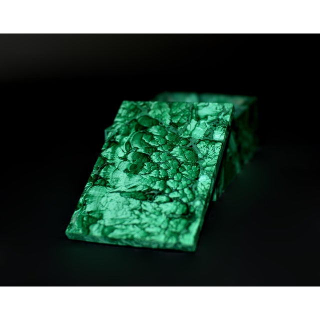 Malachite Box Gemstone Box Peony Garden For Sale - Image 11 of 18