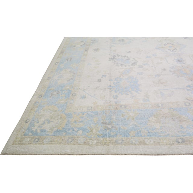 Turkish Turkish Oushak Hand Knotted Wool Rug, 13'x18' For Sale - Image 3 of 6