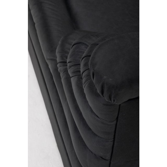Ubald Klug Ds-1025 “Terrazza” Sofa for De Sede, Black Leather, Switzerland 1974 - Set of Two For Sale In New York - Image 6 of 16