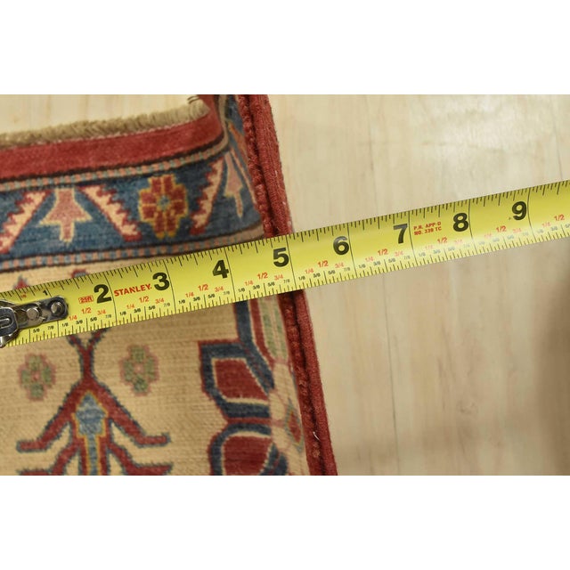 Kazak Rug 9’3” X 13’8” Red Wool Tribal Hand-Knotted Oriental Carpet For Sale - Image 12 of 14