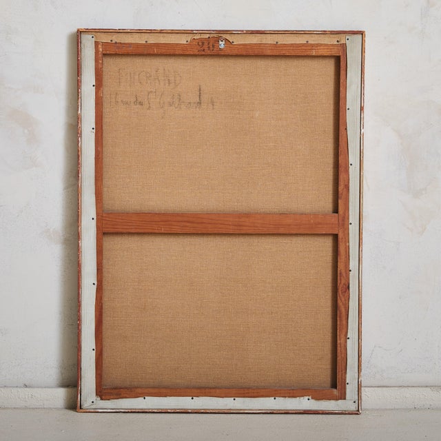 French 'Two Figures' Oil on Canvas Painting by Pierre Fulcrand, 1960s For Sale - Image 12 of 12