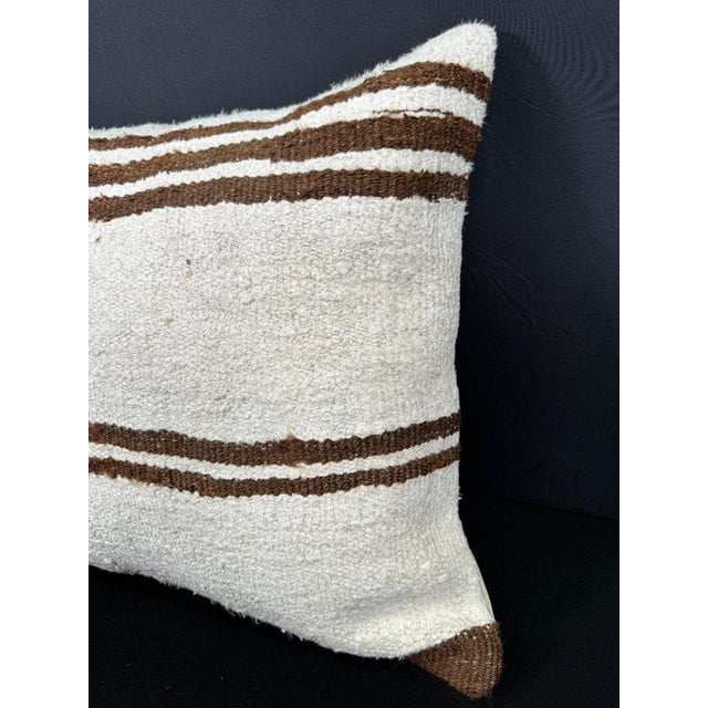 Contemporary Turkish Hemp Pillow Cushion Natural Beige Brown Pillow Cushion Cover 20x20 For Sale - Image 3 of 4